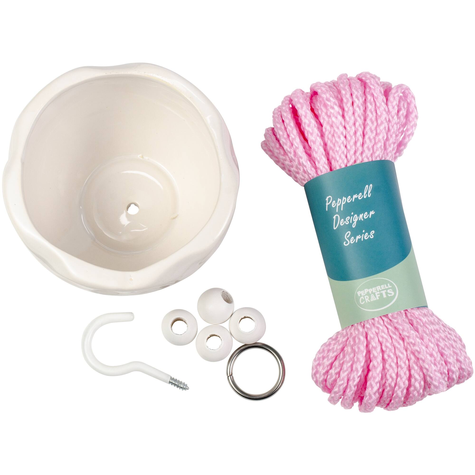 Pepperell Designer Pink Macramé Plant Hanger Kit